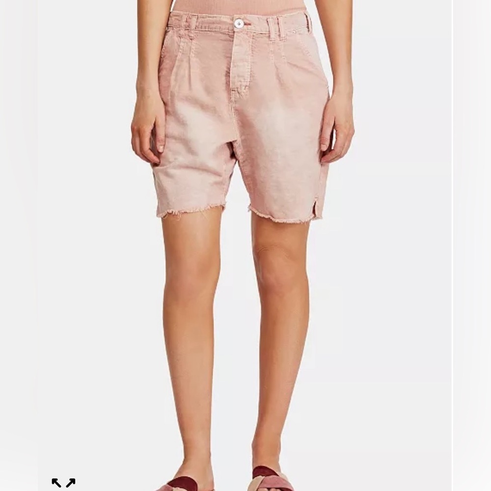 NWT Free People Light Pink Frayed Hem Bermudas (16.5” Waist)